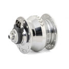 SP SV-8FC Small Dynamo Hub Front - 6V-3W - 7.9mm QR (Suit Brompton). 74mm OLD, No Offset, for 20" Wheels 28H 28H Silver  click to zoom image