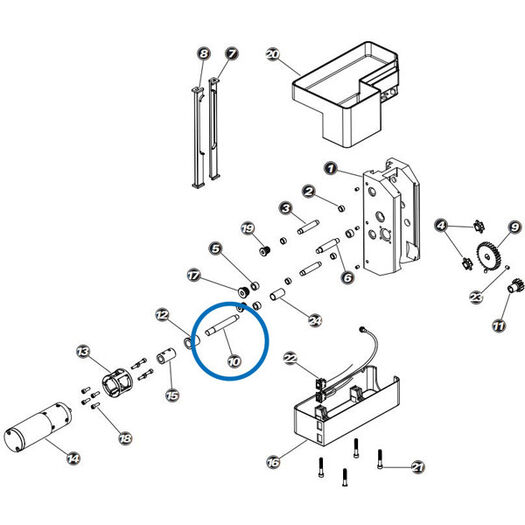 PARK DRIVE GEAR SHAFT - PRS-33 click to zoom image