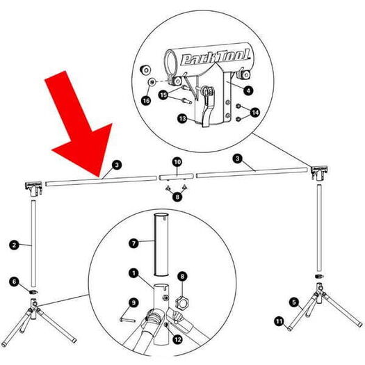 PARK 939-ES - Top Tube Assembly for ES-1 & ES-2 click to zoom image