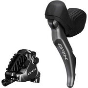 SHIMANO ST-RX820 GRX 2-speed STI bled with BR-RX820 flat mount calliper, left rear