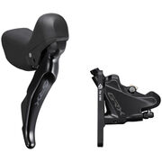SHIMANO ST-RX400 GRX 10-speed STI bled with BR-RX400 flat mount calliper, right front