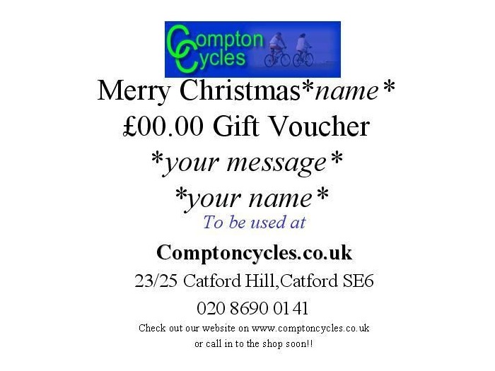 COMPTON SPECIALS £10 Gift Voucher click to zoom image