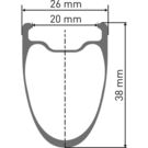 DT SWISS ARC 1100 DICUT disc brake wheel, carbon clincher 38 x 20 mm rim, front click to zoom image