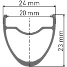 DT SWISS P 1800 SPLINE disc brake wheel, clincher 23 x 20 mm, front click to zoom image