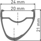 DT SWISS PR 1600 SPLINE disc brake wheel, clincher 23 x 20 mm, front click to zoom image