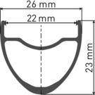 DT SWISS HE 1800 HYBRID disc brake wheel, clincher 23 x 22 mm, rear click to zoom image