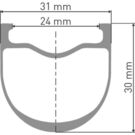DT SWISS HGC 1400 HYBRID disc brake wheel, 42 x 24 mm rim, 110 x 12 mm axle, 700c front click to zoom image